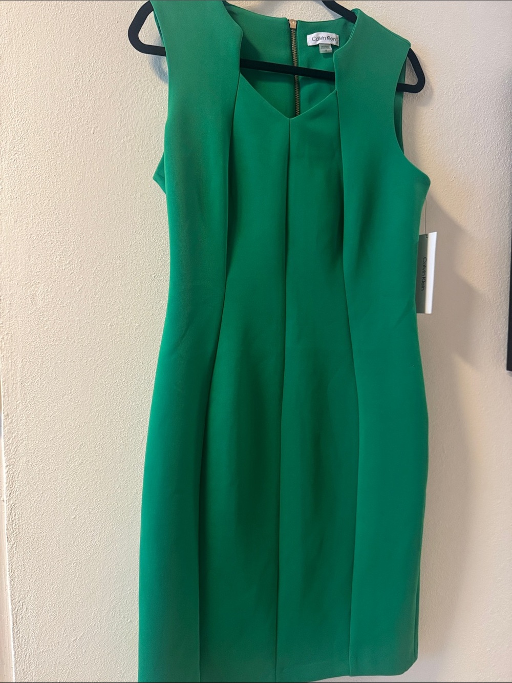 Calvin Klein Emerald Green Sleeveless Sheath Dress